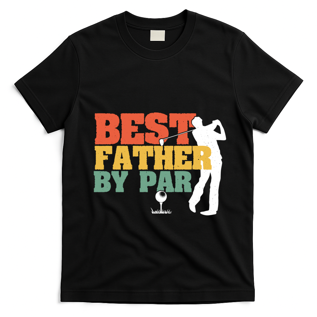 Vintage Best Dad By Par Disc Golf Dad Fathers Day Birthday Gift T-Shirt - Black