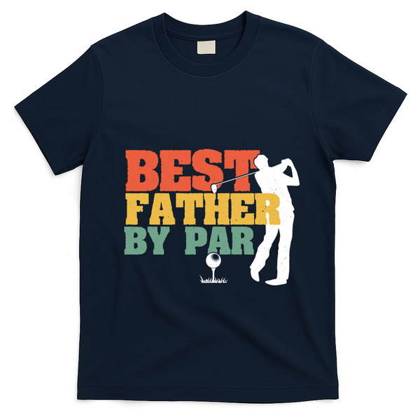 Vintage Best Dad By Par Disc Golf Dad Fathers Day Birthday Gift T-Shirt - Navy Blue