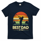 Vintage Best Dad By Par Meaningful Gift FatherS Day Golfing Gift T-Shirt - Navy Blue