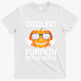 Vintage Coolest Pumpkin In The Patch Halloween Autumn Funny Gift T-Shirt - White