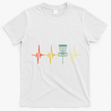 Vintage Disc Golf Retro Heartbeat Gift Disc Golf T-Shirt - White