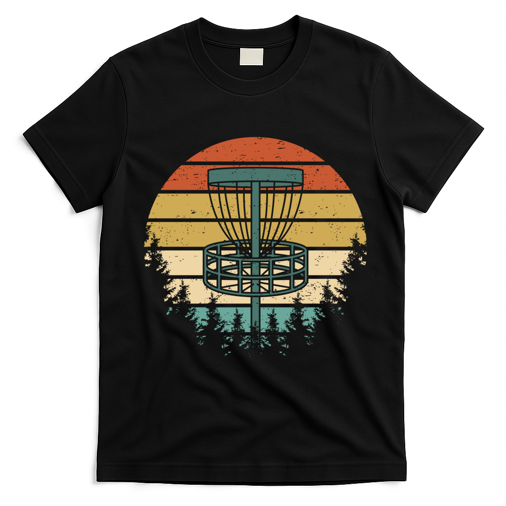 Vintage Disc Golf Retro Graphic T-Shirt - Black