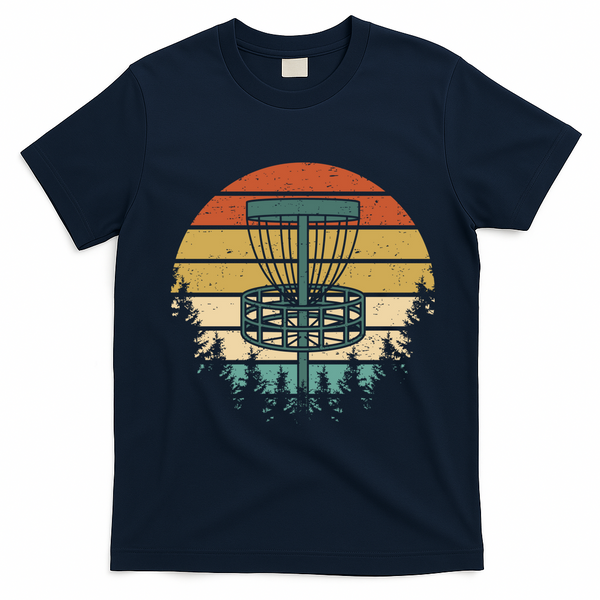 Vintage Disc Golf Retro Graphic T-Shirt - Navy Blue