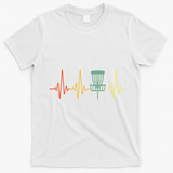 Vintage Disc Golf Retro Heartbeat Gift Disc Golf Gift T-Shirt - White
