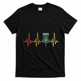 Vintage Disc Golf Retro Heartbeat Gift Disc Golf Funny Gift T-Shirt - Black