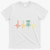 Vintage Disc Golf Retro Heartbeat Gift Disc Golf Funny Gift T-Shirt - White