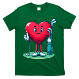 ValentineS Day Heart Shaped Golf Lovers Player Golfers T-Shirt - Irish Green