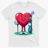 ValentineS Day Heart Shaped Golf Lovers Player Golfers T-Shirt - White