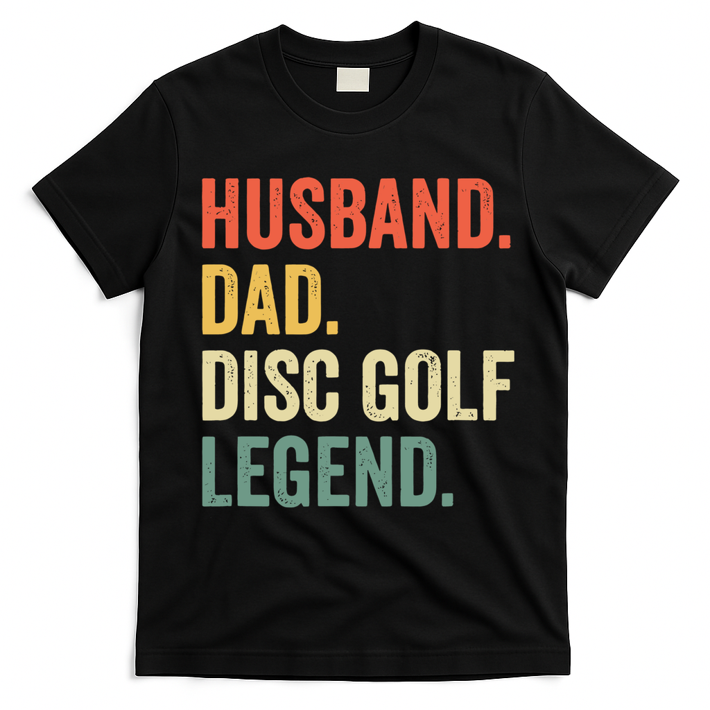 Vintage Husband Dad Disc Golf Legend Disc Golf Father Day Meaningful Gift T-Shirt - Black