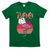 Vintage Halloween Flamingo Ghost Sunset Print T-Shirt - Irish Green
