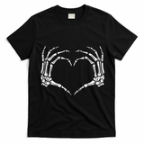 Vintage Halloween Skeleton Heart Sign Costume T-Shirt - Black