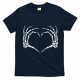 Vintage Halloween Skeleton Heart Sign Costume T-Shirt - Navy Blue