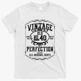 40th Birthday Genuine All Original Parts T-Shirt - White