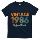 Vintage Original Parts Birthday 1986 40th Birthday T-Shirt - Navy