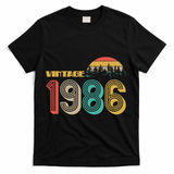 Vintage Sun Nature Wilderness 1986 40th Birthday T-Shirt - Black