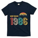Vintage Sun Nature Wilderness 1986 40th Birthday T-Shirt - Navy
