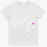 Wom.e.ns 40th Birthday Gift Ideas for Her Wom.e.n  Party Forty T-Shirt - White