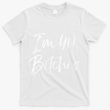 Wo Funny 40th Birthday Gift for Wo Girl Cute I'm 40 Bitches V-Neck T-Shirt - White