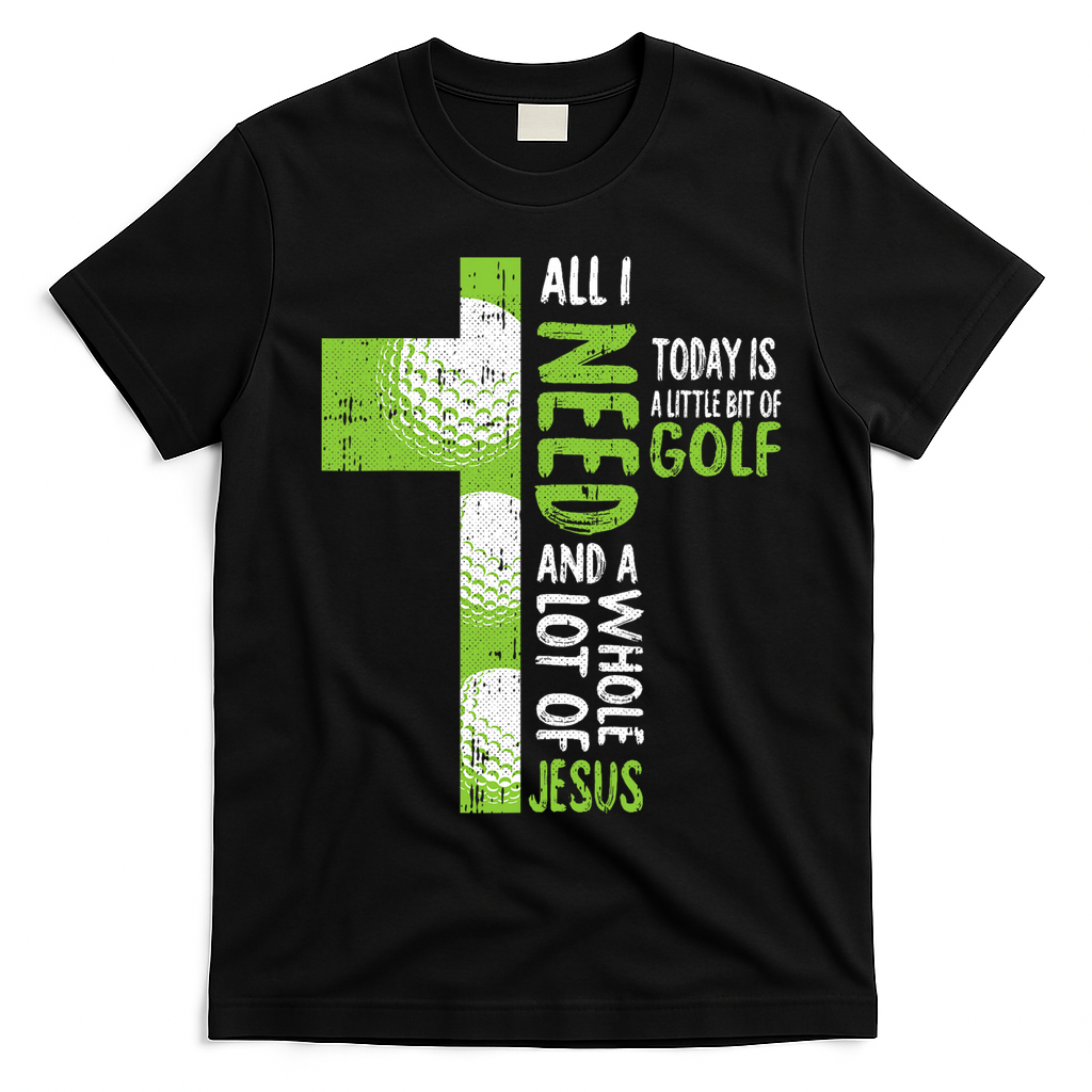 Whole Lot Of Jesus Golf Golfing Sport Lover Christian T-Shirt - Black