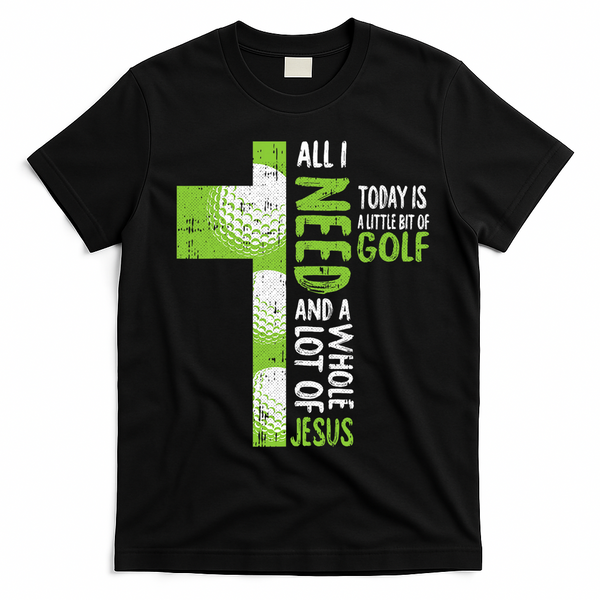 Whole Lot Of Jesus Golf Golfing Sport Lover Christian T-Shirt - Black