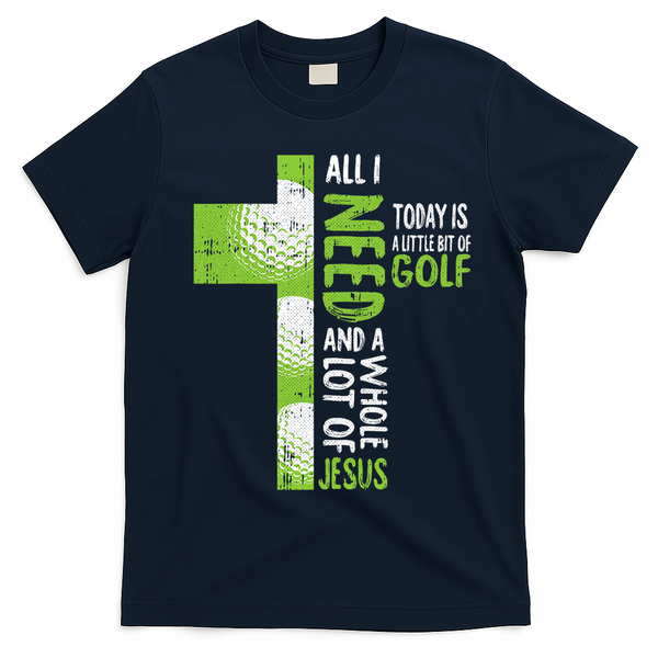 Whole Lot Of Jesus Golf Golfing Sport Lover Christian T-Shirt - Navy Blue