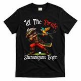 Wo Let The Pirate Shenanigans Begin Golf Pirate Halloween. T-Shirt - Black