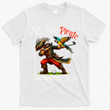 Wo Let The Pirate Shenanigans Begin Golf Pirate Halloween. T-Shirt - White