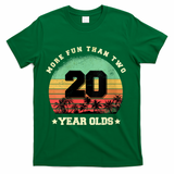Wom.e.ns More Fun Than Two Twenty Year Olds 40th Birthday V-Neck T-Shirt - Green