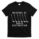 Weapons Of Grass Destruction Golf Lover Golfer Golfing T-Shirt - Black