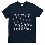 Weapons Of Grass Destruction Golf Lover Golfer Golfing T-Shirt - Navy Blue