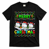 Xmas Golf Lighting Santa Hat Merry Christmas Golf Gift T-Shirt - Black